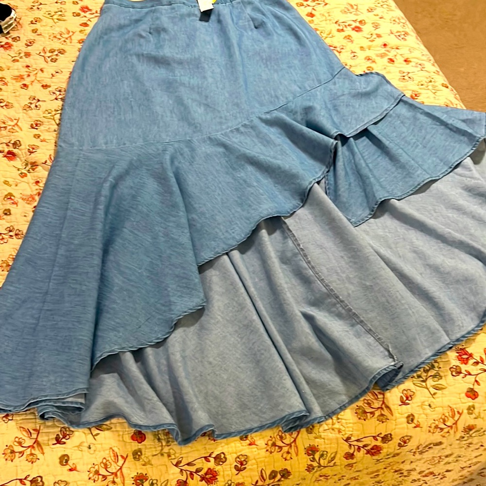 High low Denim skirt